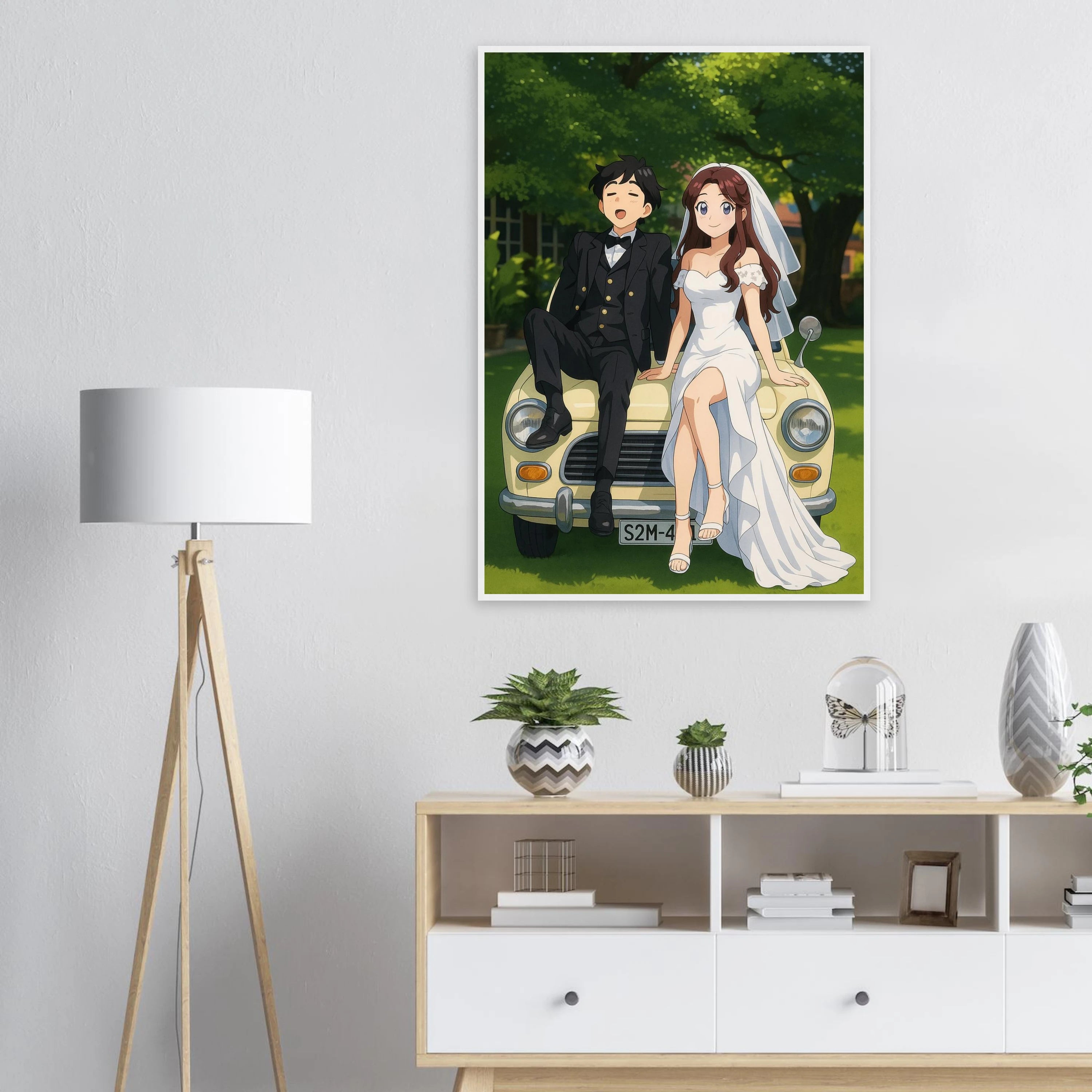 Personalized anime portrait as a framed poster from your photo