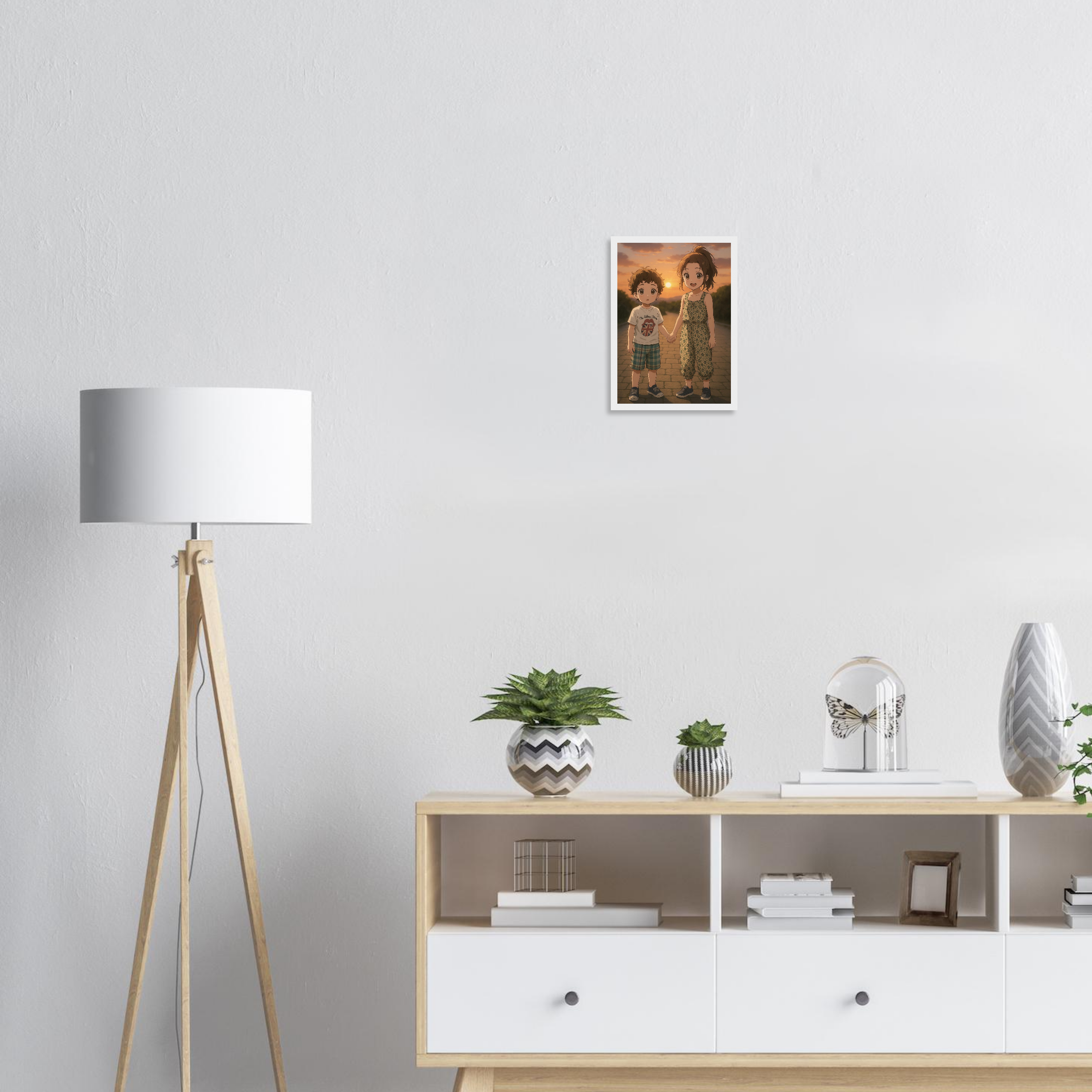 Personalized anime portrait as a framed poster from your photo