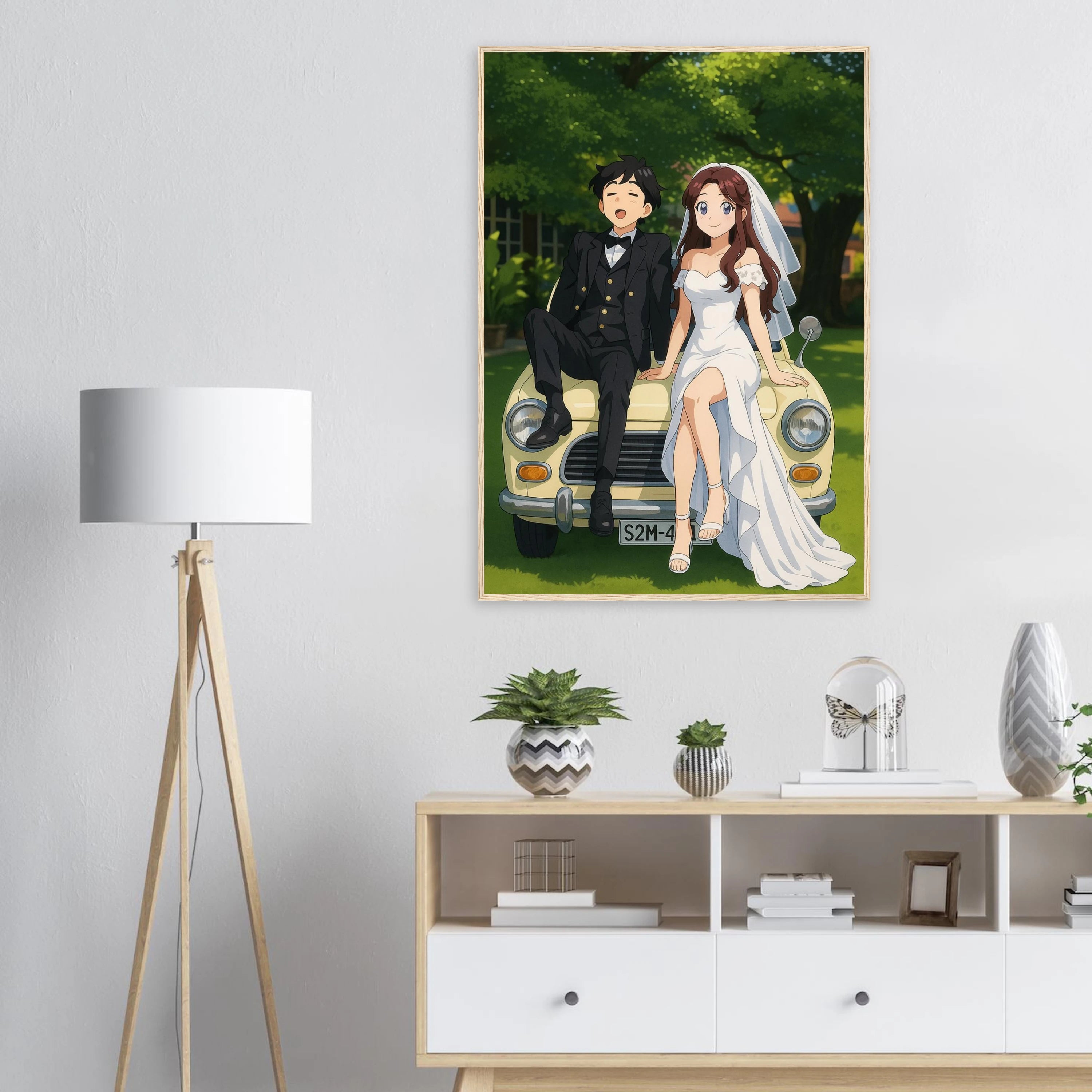Personalized anime portrait as a framed poster from your photo 